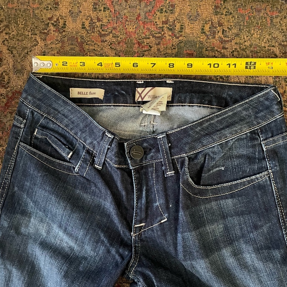 LADIES JEANS by Wm Rast:27”FRONT RISE 8”BACK RISE,12”INSEAM 33”,WAIST 13 1/8” - Picture 5 of 9